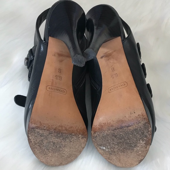 Coach Heels Open Toe Booties, 6.5 - Picture 8 of 8